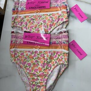 Betsey Johnson Girls' Floral Panties - Multicolor 5 Pack. 10 panties total